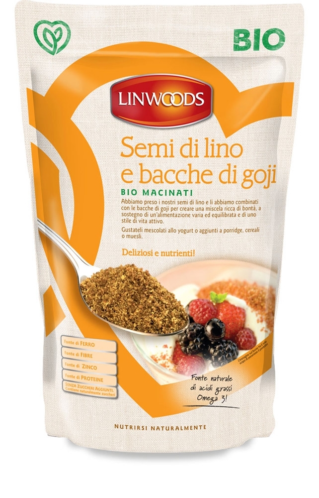 Semi di lino e bacche di goji macinati 200g Linwoods